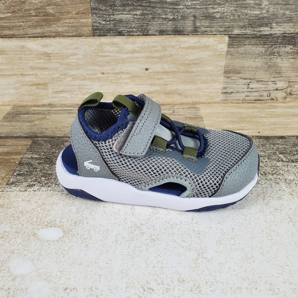 See Kai Run Aven Kids Boys Shoes Sz 7 Gray Mesh Hook & Loop Low Top Sneakers